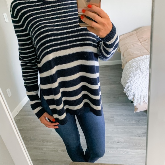 Athleta High Side Split Striped Nylon Wool - Picture 2 of 5